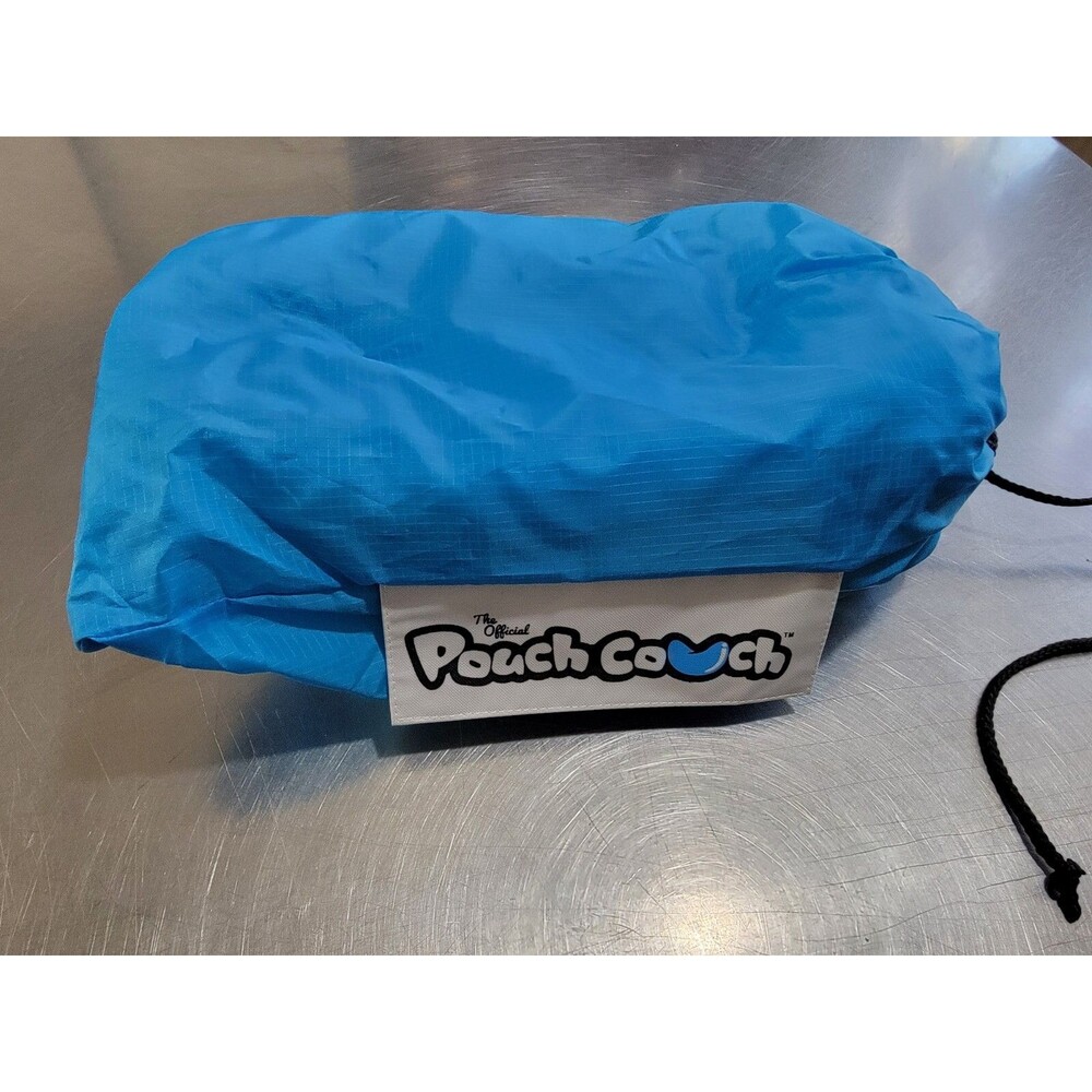 The Official "Pouch Couch" Scoop Inflating Single Couch - Blue - NEW - Open Box